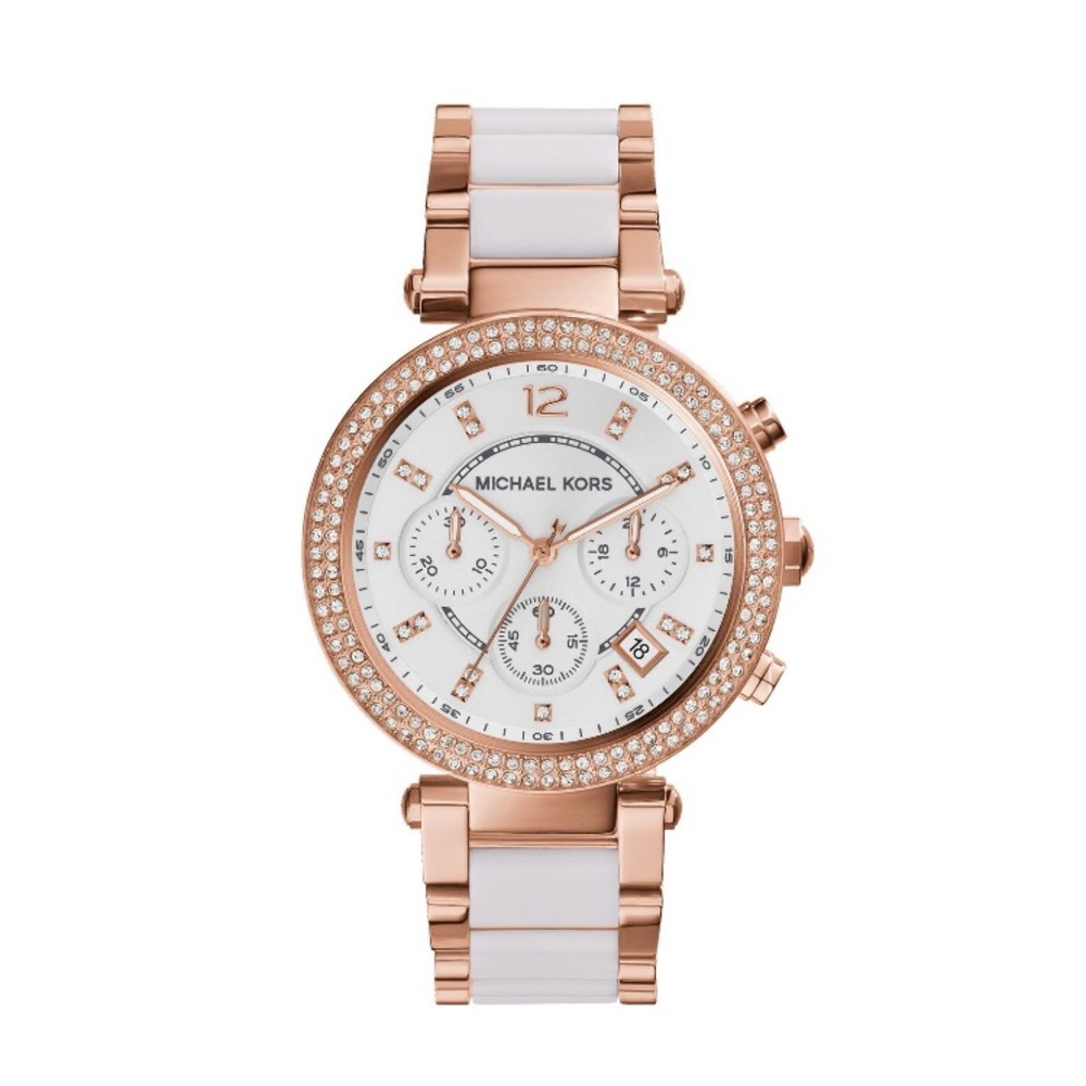 Michael Kors Parker Watch | Rose Gold & White Band